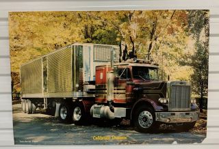 Vintage 1977 Truck Um Up “california Dreamin” Peterbilt Truck Poster 35”x24”
