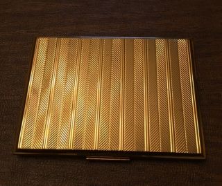 Vintage Evans Gold Colored Art Deco Cigarette Case W Tag