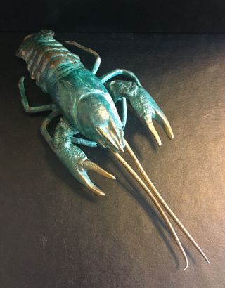 Antique Italian Cast Bronze Lobster Sculpture Figure Animal Circa 1830 