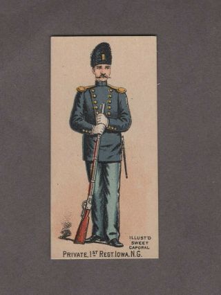 1888 Kinney Tobacco Military Series N224 Private 1st Regt.  Iowa N.  G.
