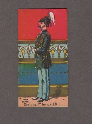 1888 Kinney Tobacco Military Series N224 Officer 7th Inft.  N.  J.  M.