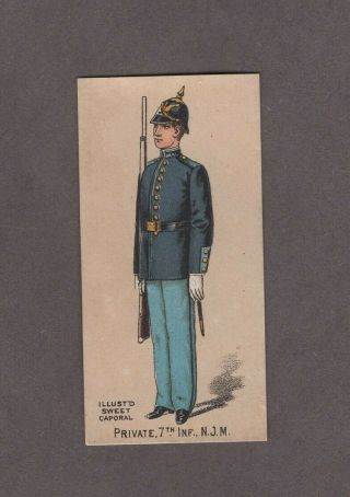 1888 Kinney Tobacco Military Series N224 Private 7th Inf.  N.  J.  M.