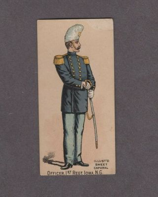 1888 Kinney Tobacco Military Series N224 Officer 1st Regt.  Iowa N.  G.