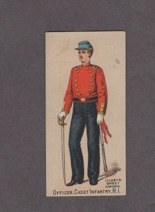 1888 Kinney Tobacco Military Series N224 Officer Cadet Infantry R.  I.