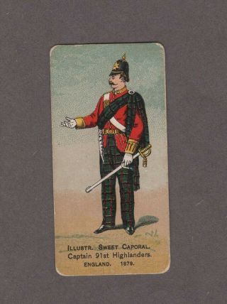 1888 Kinney Tobacco Military Series N224 Captain 91st Highlanders.  England.  1879