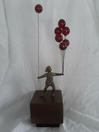 Jere Sculpture 1971.  Boy With Balloons.  Vintage.  7 Balloons