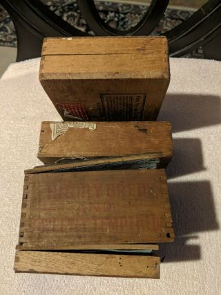 Vintage wooden cigar boxes 4 different old and rare 2