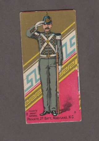 1888 Kinney Tobacco Military Series N224 Private 2nd Batt.  Maryland N.  G.