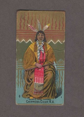 1888 Kinney Tobacco Military Series N224 Chippewa Chief N.  A.