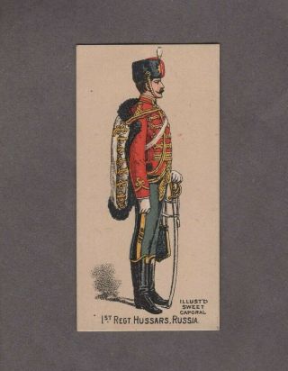 1888 Kinney Tobacco Military Series N224 1st Regt.  Hussars Russia