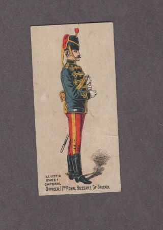 1888 Kinney Tobacco Military Series N224 Officer 11th Royal Hussars Gt.  Britain