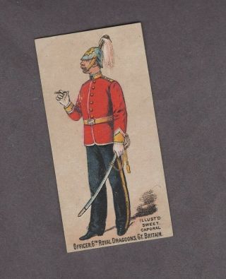 1888 Kinney Tobacco Military Series N224 Officer 6th Royal Dragoons Gt.  Britain