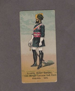 1888 Kinney Tobacco Military Series N224 13th Bengal Lancers Ind.  Cont.  England