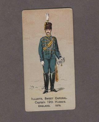 1888 Kinney Tobacco Military Series N224 Captain 19th Hussars.  England.  1879