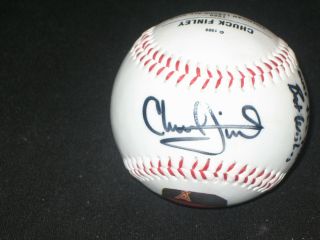 Chuck Finley Angels Legend Authentic Hand Signed Autographed Vintage Fotoball