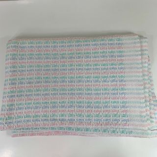 Vintage Cotton Beacon Baby Blanket Pastel Unisex Neutral Waffle Weave 38”x51 Euc