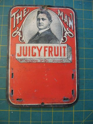 Vintage Gum Match Holder Tin Back Juicy Fruit Wrigley Co