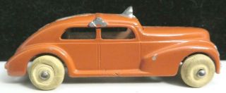 Vintage Barclay 3 1/4 " Burnt Orange & Silver Diecast Taxi Bv - 071a