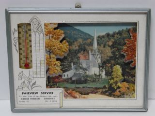 Vintage 1961 Fairview Conoco Gas Oil Advertising Thermometer Hutchinson Kansas