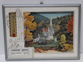 Vintage 1961 FAIRVIEW CONOCO GAS OIL ADVERTISING Thermometer HUTCHINSON KANSAS 2