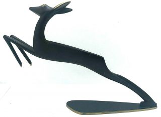 Vintage Hagenauer Wien Bronze W/black Leaping Deer Made In Austria Handmade