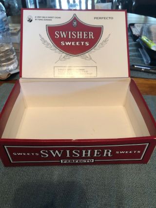 Vintage Swisher Sweets Red Empty Cigar Box Box Holds 50 Cigars Old