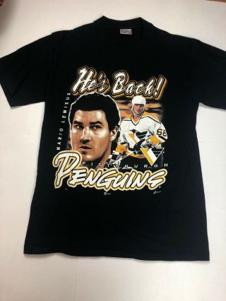 Mario Lemieux Vintage Shirt Pittsburgh Penguins Nhl 66 Medium All Sport