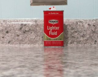 Vintage Texaco Lighter Fluid Handy Oiler Advertising Tin Can Display