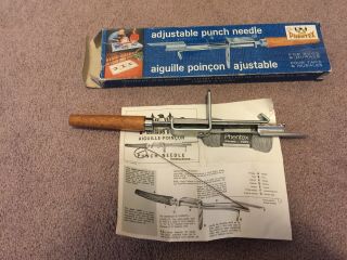 Phentex Punch Needle Tool Adjustable Rugs Murals Crafts Canada Vintage 70s Guc