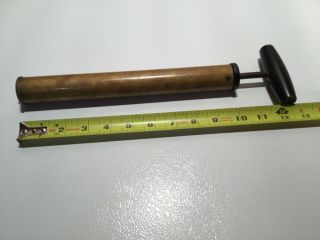 Vintage Brass Hand Air Pump With Wooden Handle