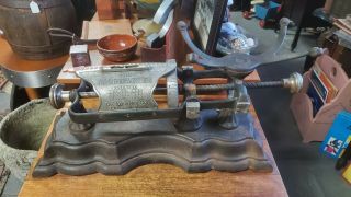 Antique Dodge MFg Co.  20 Lbs Micrometer Scale With Cast Iron Base. 2