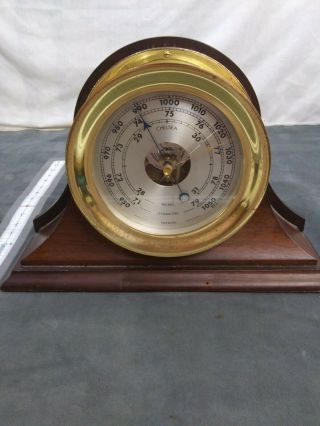 4.  5 Chelsea Ships Bell Barometer In Nickel On Traditional Base