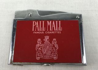 Vintage Pall Mall Famous Cigarettes Flat Lighter Embossed Continental Brand
