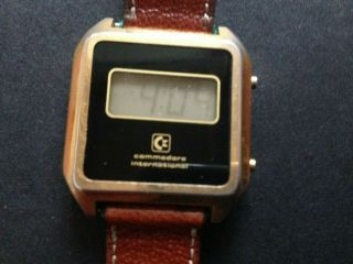 Vintage Commodore International LCD Digital Gold Tone Wrist Watch Wristwatch 3