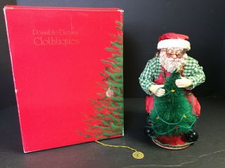 Vintage Clothtique Possible Dreams Santa With Lights And Tree 10 " 713079