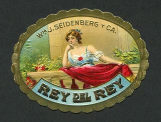 Old Rey Del Rey Cigar Label - Wm.  J.  Seidenberg Y Ca.
