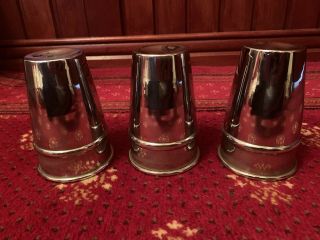 Vintage Magic Trick - Silver Metal Cups And Balls - Cups Only - Parlour Magic