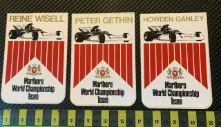 F1 - Marlboro Brm Race Team - Rare Vintage Driver Stickers From Early 1970 