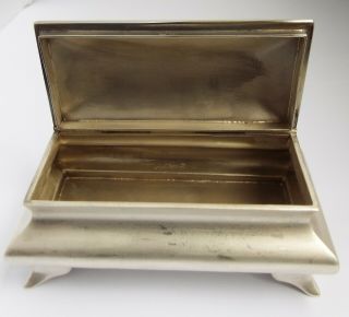 Fine Decorative English Antique Art Nouveau 1908 Solid Silver Jewel Trinket Box