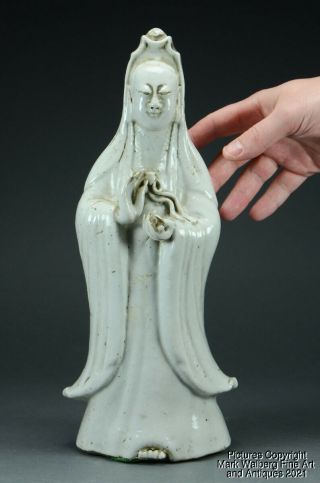 Chinese Blanc De Chine,  Dehua Porcelain Figure Of Guanyin,  18th To 19th Century