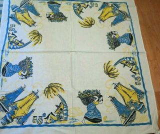 Vintage Tablecloth Southwest Mexican Motif Early