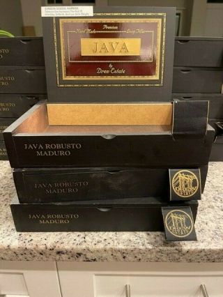 Java Robusto Maduro By Drew Estate Premium Empty Wooden Cigar Box