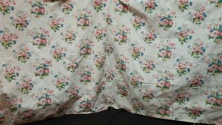 VINTAGE 1930s Fabric floral bouquets linen sweet english cottage style 2
