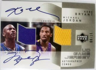 2003 Upper Deck Michael Jordan / Kobe Bryant Autograph Jersey /10 Reprint " Read "