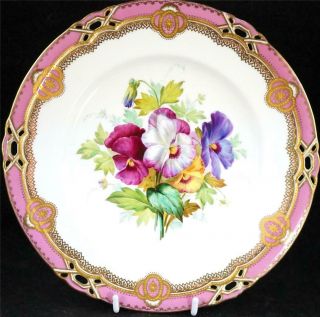 Bd Fine Antique 19th Century English Porcelain Cabinet Plate Coalport Aston