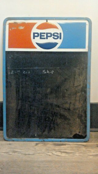 Vintage Pepsi Tin Chalkboard Advertising Sign Stout Sign Co.  St.  Louis
