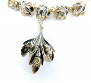 Antique Georgian Silver,  9ct Gold Gilt Back & Diamond Necklace Wedding Jewellery