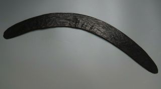 OLD 19TH C ANTIQUE OCEANIC AUSTRALIAN ABORIGINAL CARVED WOODEN BOOMERANG PATINA 3