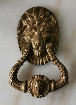 Vintage Reclaimed Solid Brass Lions Head Door Knocker