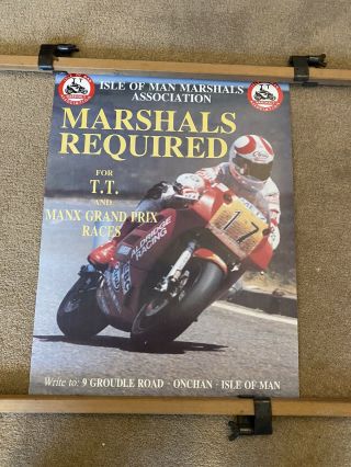Vintage Tt,  Manx Grand Prix,  Marshals Appeal Poster 1994 Rare